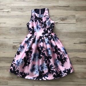 RW&CO. Pink Floral Fit-and-Flare Dress